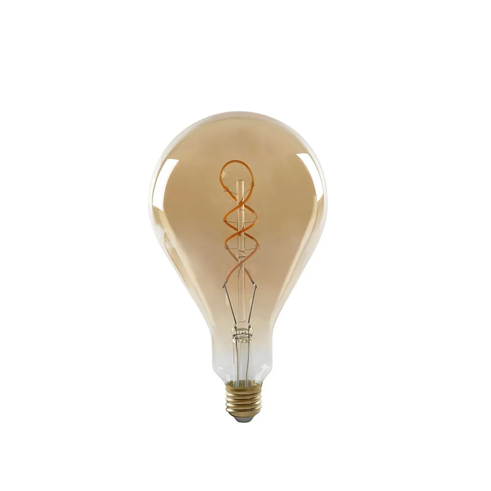 Ampoule LED poire XL filament spirale ambre E27 4W