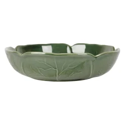 Assiette creuse chou en grès vert d20cm