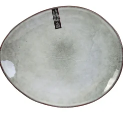 Assiette galet en grès gris d22cm - au gres du temps