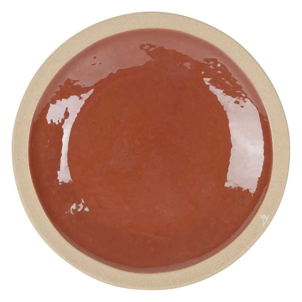 Assiette plate en grès tomette d28cm - Jade