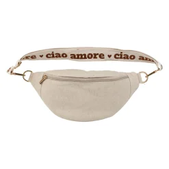 Banane en lin et coton écru et terracotta avec bandoulière amovible - Bananez