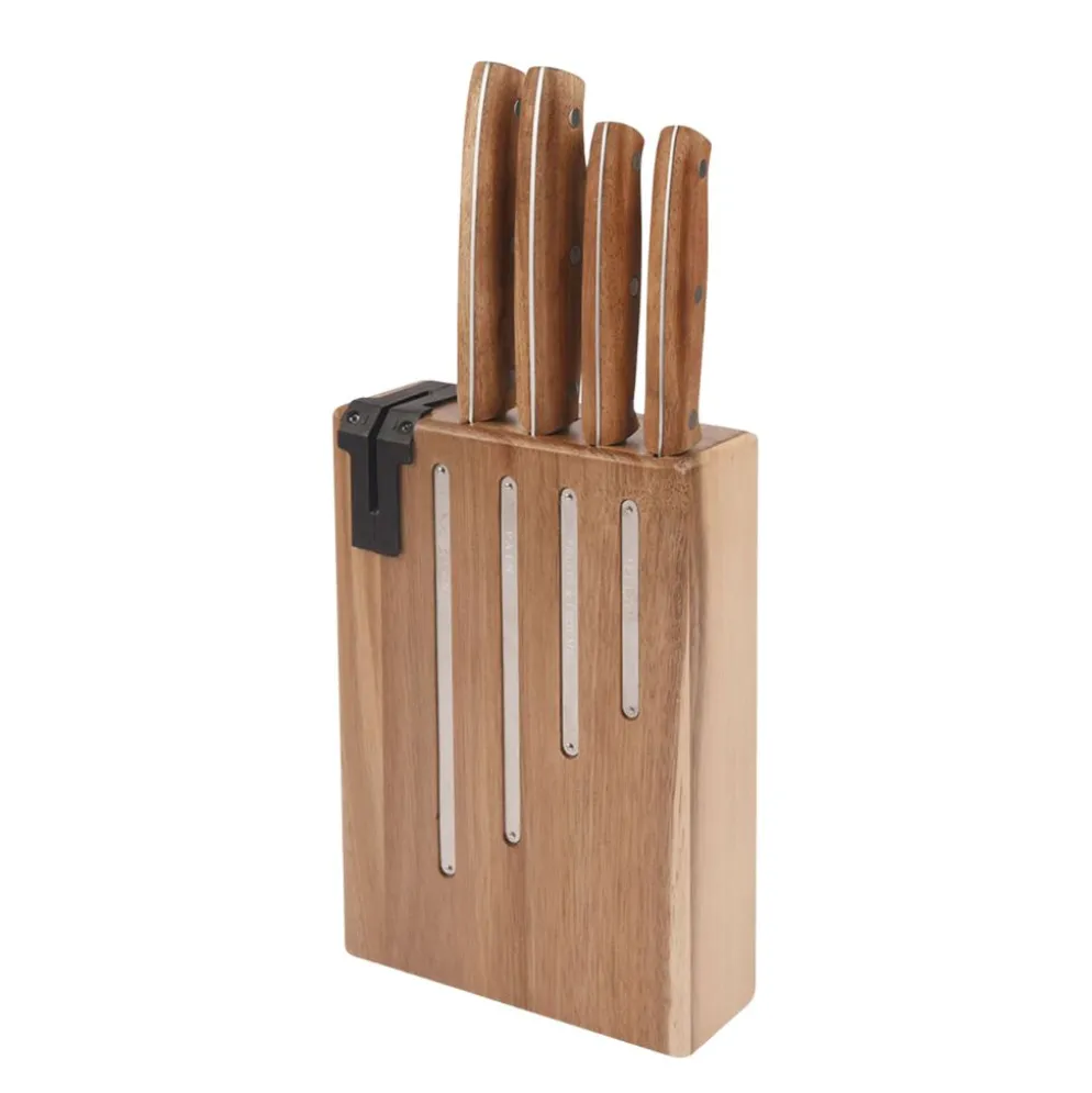 Bloc de 4 couteaux en inox et acacia - Natural Life