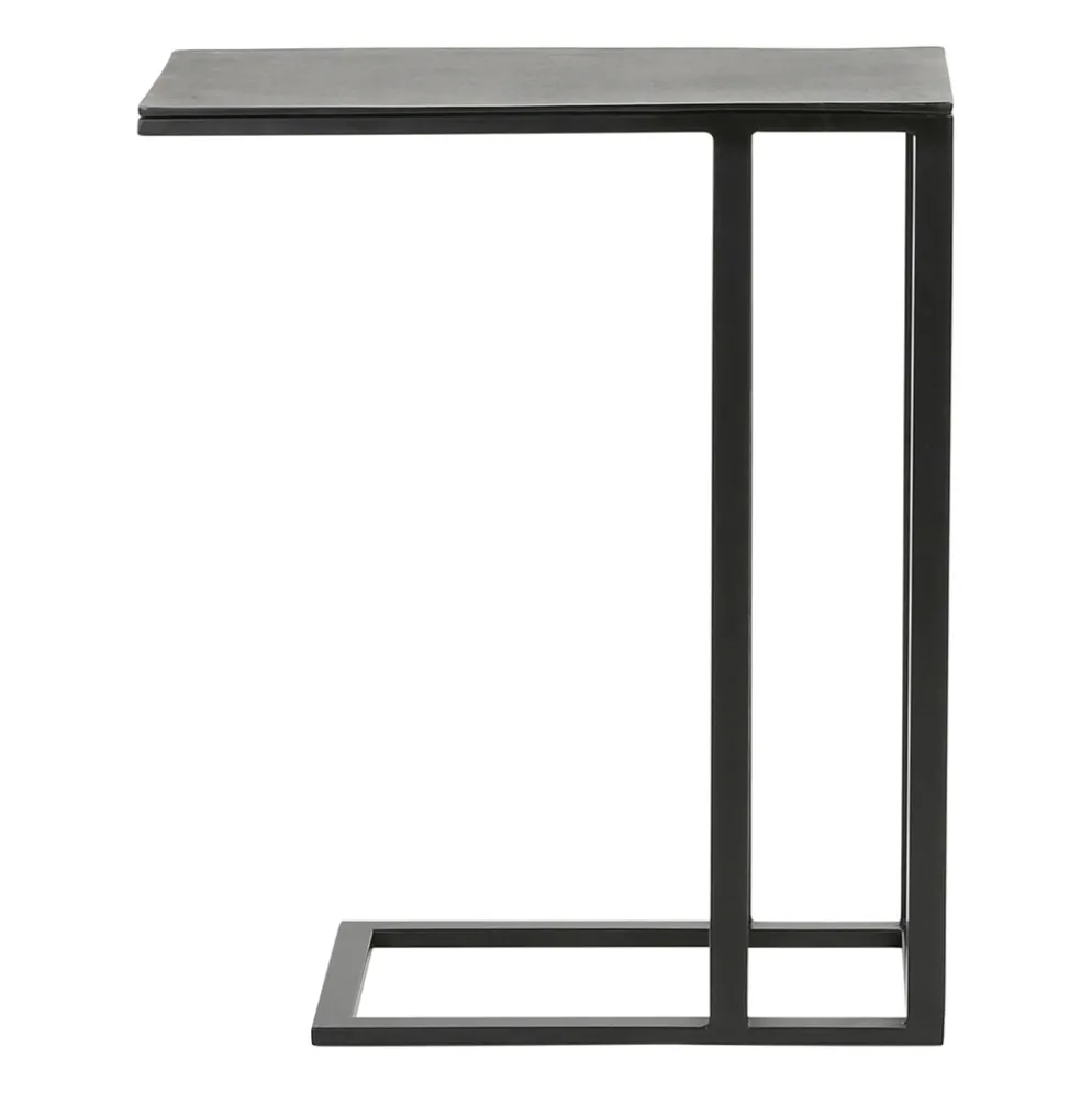 Bout de canape en aluminium et fer noir - Felia