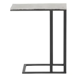 Bout de canape en aluminium et fer argenté - Felia