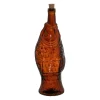 Bouteille Poisson en verre recyclé sablé ambre 1.1L