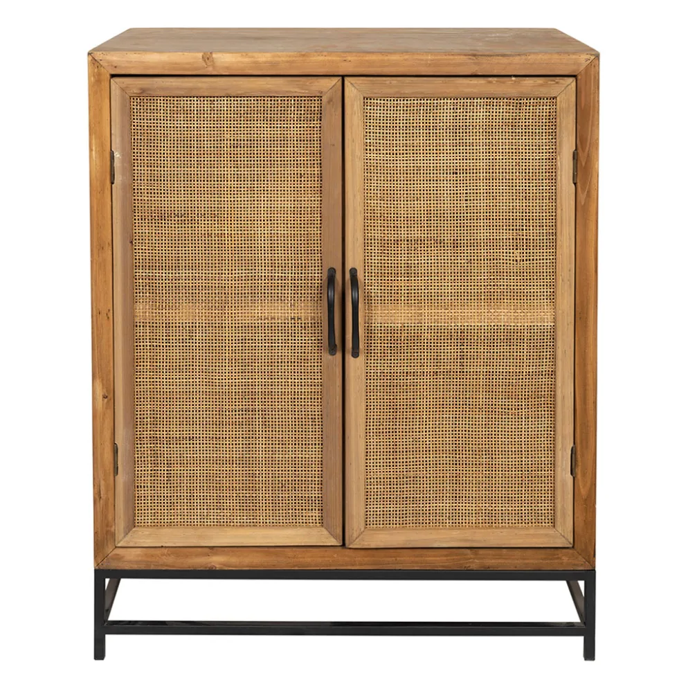 Buffet bas en sapin et bambou naturel L80cm - Tamba