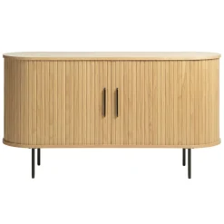 Buffet en placage chêne naturel 140x45cm - nola