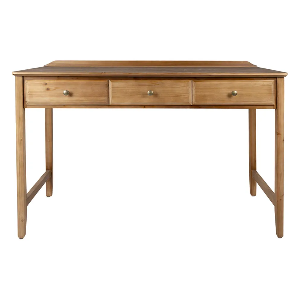 Bureau 3 tiroirs naturel en sapin - Firmin