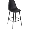 Chaise de bar effet cuir noir H70cm - Amber