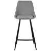 Chaise de bar en tissu gris clair h67cm - Ben