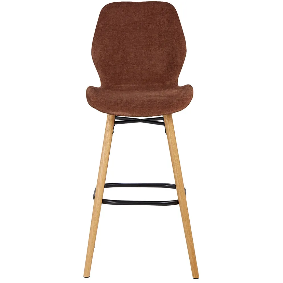 Chaise de bar en tissu soft touch acajou h65cm - Keri