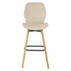 Chaise de bar en tissu soft touch sable h65cm - Keri
