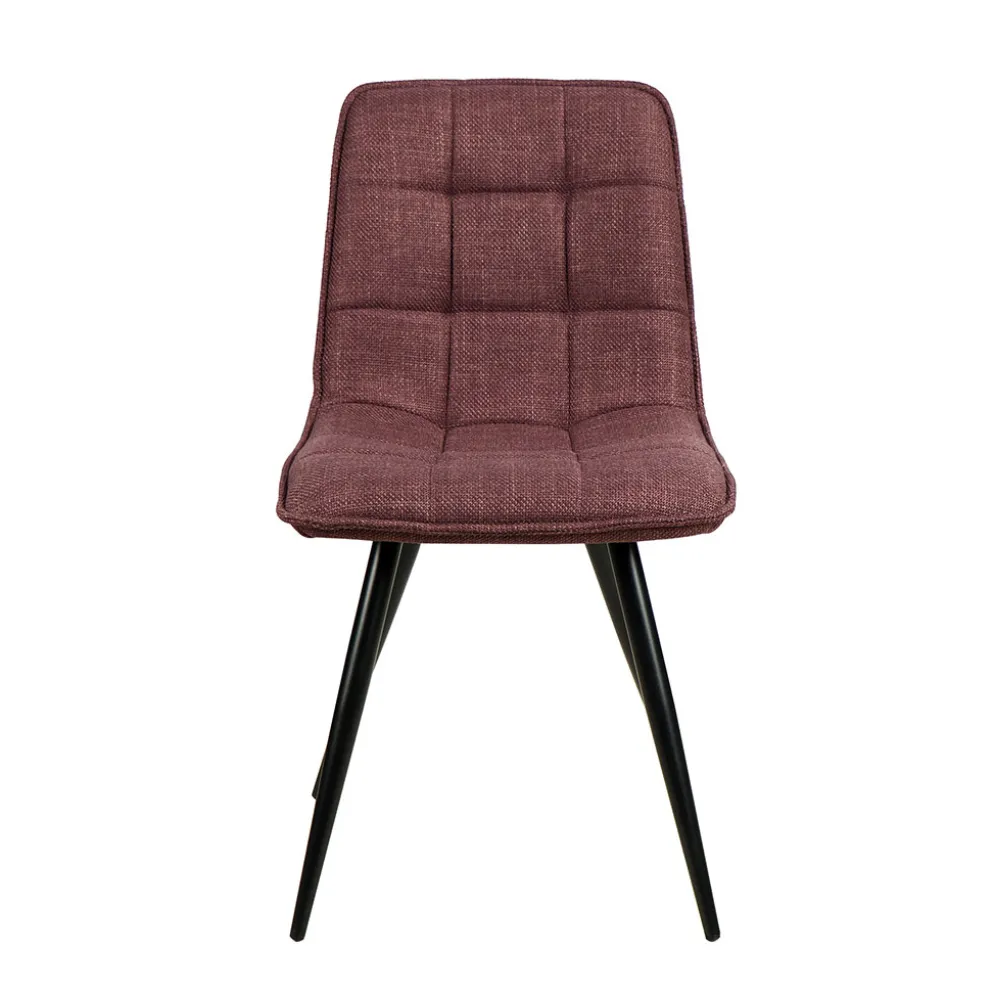 Chaise de salle à manger en tissu matelassé pourpre - Alize