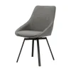 Chaise de salle à manger pivotante en tissu gris - Kizim