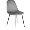 Chaise salle à manger en velours cotelé gris - Julia