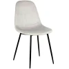 Chaise salle à manger en velours cotelé gris clair - Julia