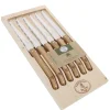 Coffret de 6 couteux à steak avec manche en chêne de laguiole