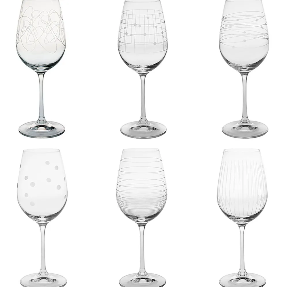 Coffret de 6 verres à pied en cristallin 35cl - Graphik