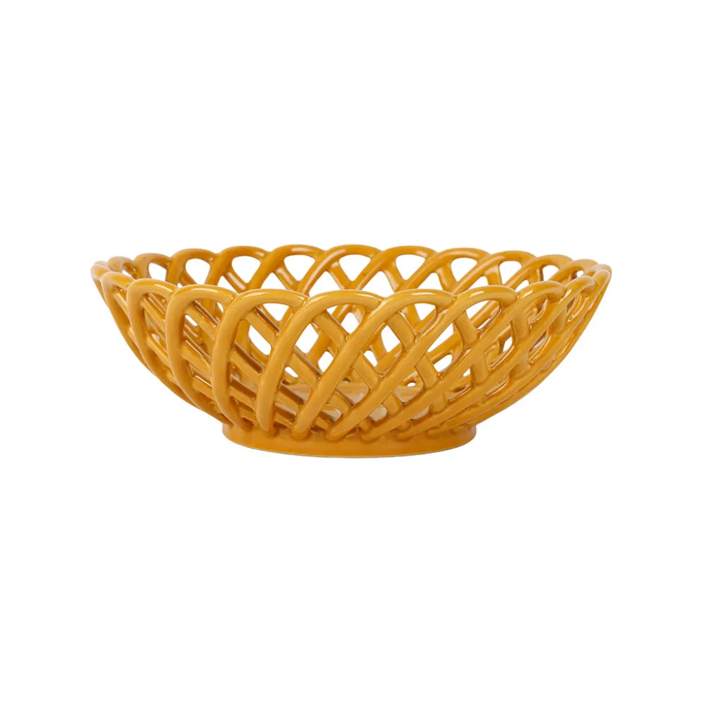 Coupe en grès moutarde d20cm - Colorea
