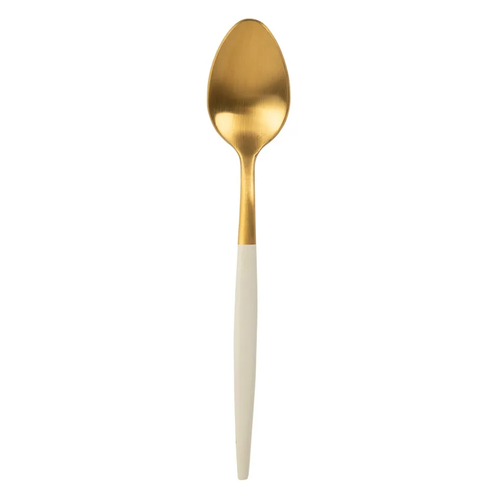 Cuillère à café en inox ivoire et doré - Barisa