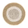 Deco murale rosace en coquillage naturel et blanc - Cauri
