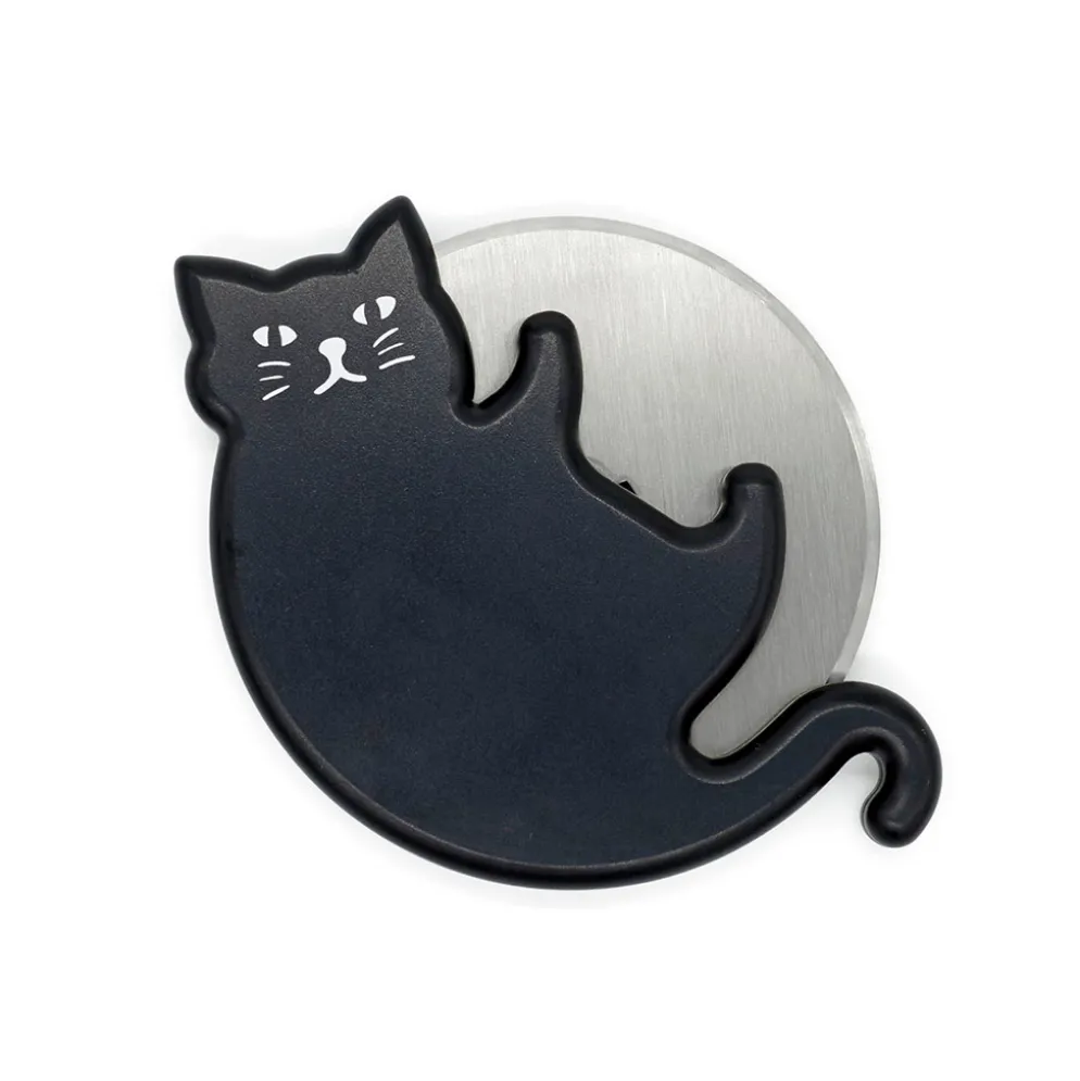 Decoupe pizza chat noir