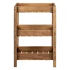 Desserte 3 niveaux en bois recyclé naturel h70cm - Campagne