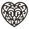 Dessous plat en fonte coeur brun - rhodonea