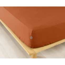 Drap housse en flanelle tomette 180x200cm - Candice