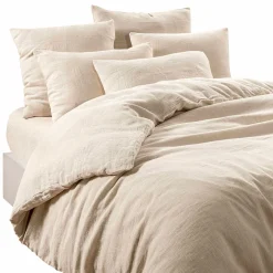 Drap housse en lin et coton naturel 160x200cm - Limy