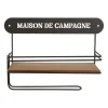 Etagère murale avec dévodoir en fer brun et sapin - Maison De Campa