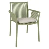 Fauteuil d'extérieur kaki avec coussin en tissu - Lumi