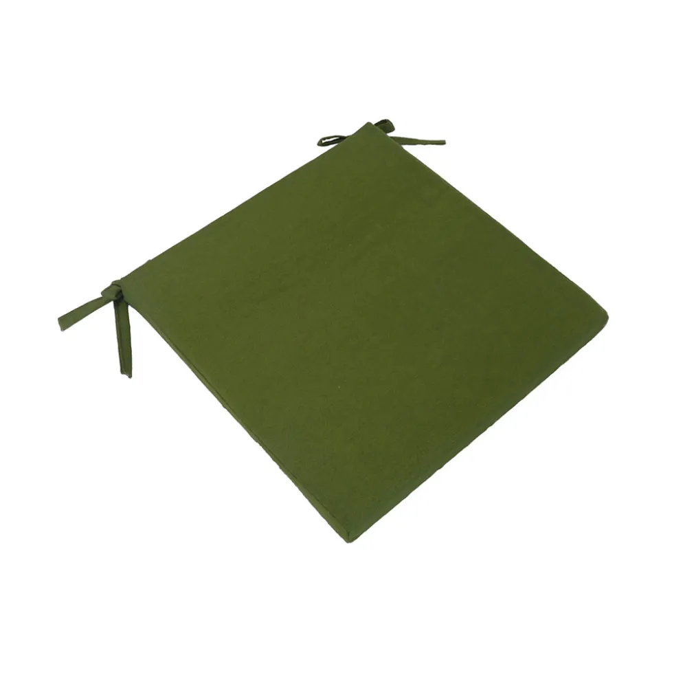 Galette de chaise extérieure en coton vert 40x40cm - Colors