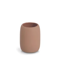 Gobelet pour brosse à dents en céramique moka h11cm