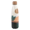Gourde isotherme sunset terracotta et vert 50cl en inox - sweet leaves