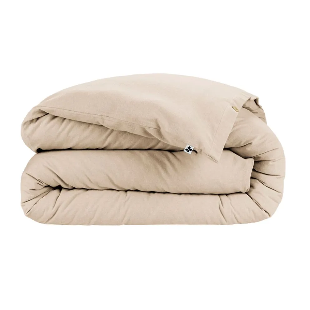 Housse de couette en flanelle sable 260x240cm - Candice