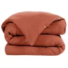 Housse de couette en gaze de coton terracotta 140x200cm - Gaia