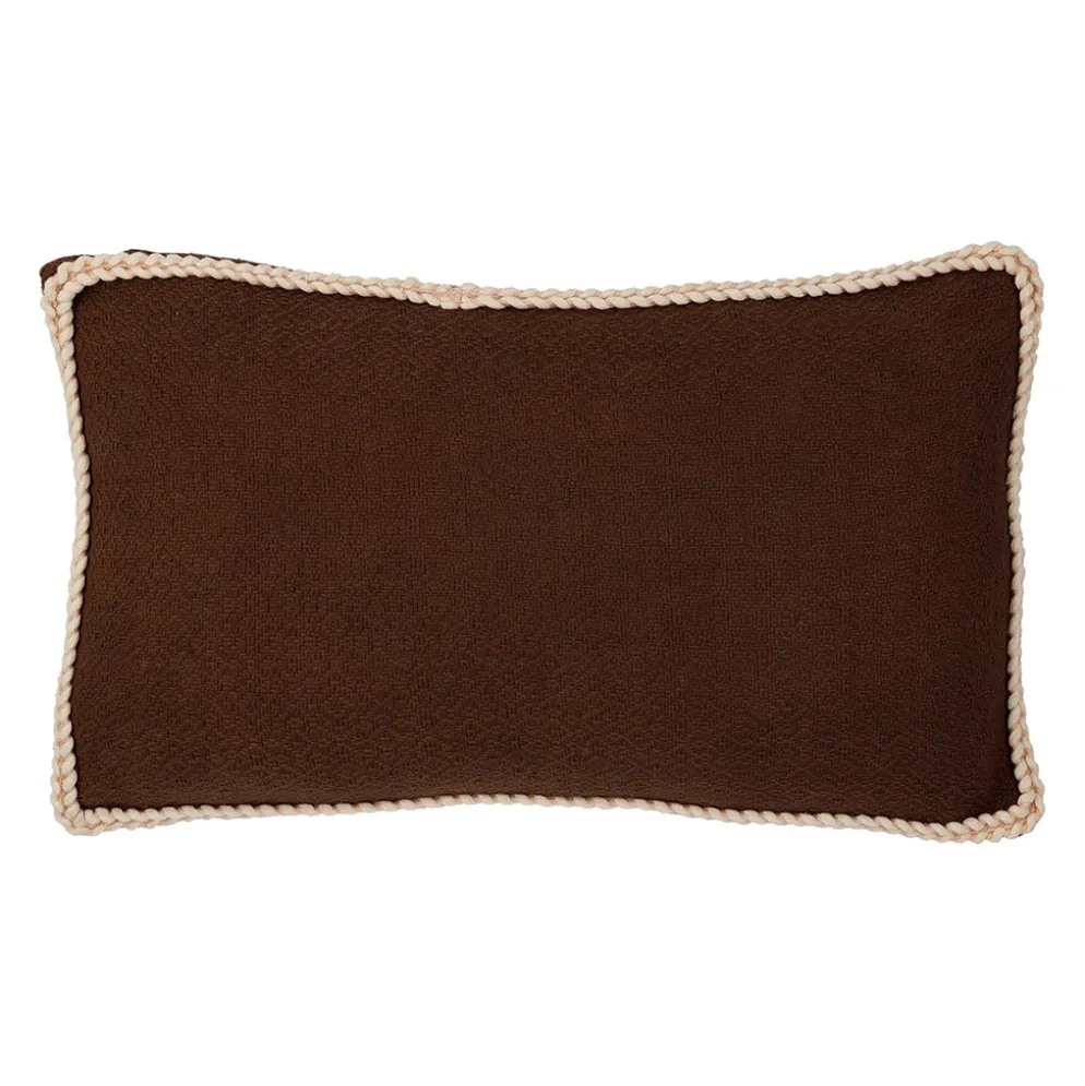 Housse de coussin en coton brun 50x30cm - Seguia