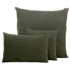 Housse de coussin en lin et coton kaki 80x80cm - Figari