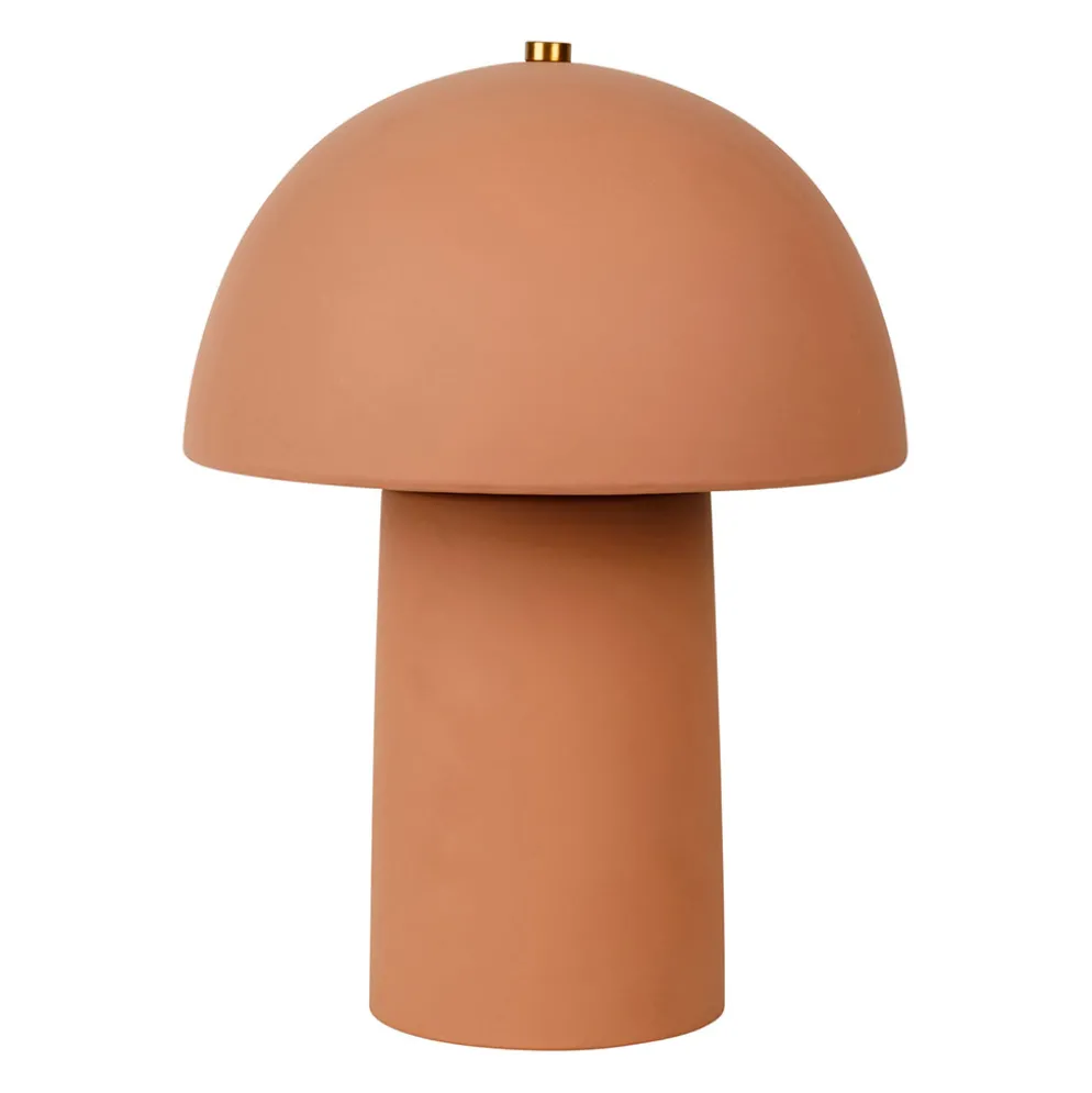 Lampe champignon en céramique terracotta h31cm E27 - Sand