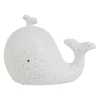 Lampe led baleine en porcelaine blanc h16cm