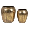 Lot de 2 caches pot en fer doré d48cm et d36cm - Baca