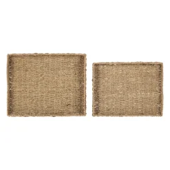 Lot de 2 plateaux en jonc de mer naturel - Chaumière