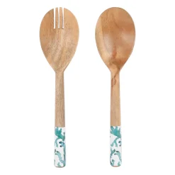 Lot de couverts de salade en manguier turquoise - Estran