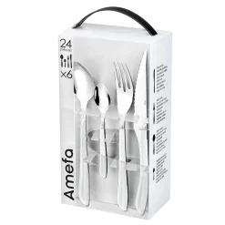 Ménagère 24 pièces en acier blanc - Eclat