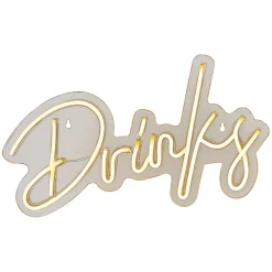 Néon LED décoratif "Drinks" blanc chaud 40x25cm