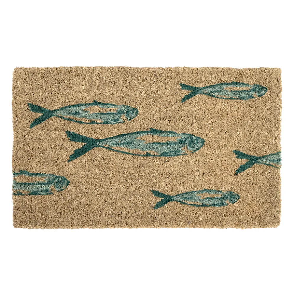 paillasson rivière de poisson bleu 73x43cm