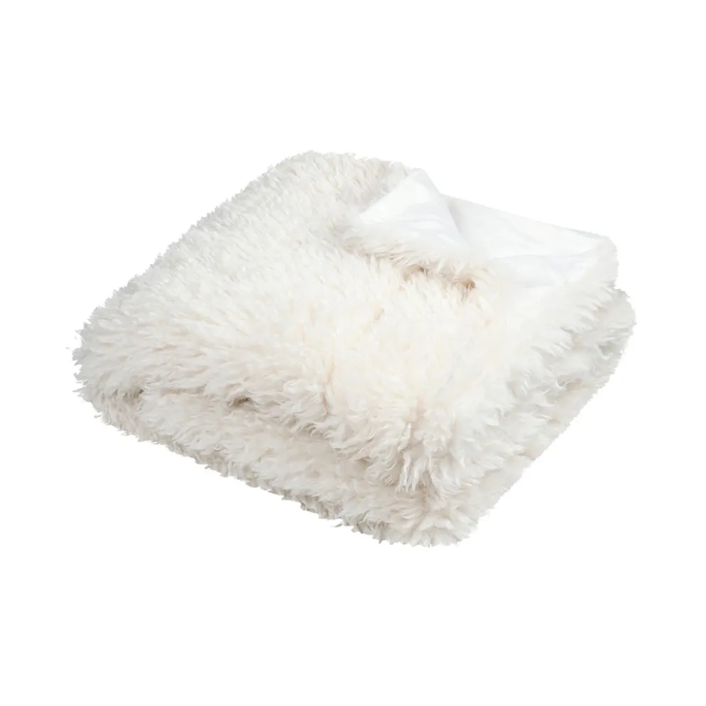 Plaid en tissu blanc 130x160 - Walton