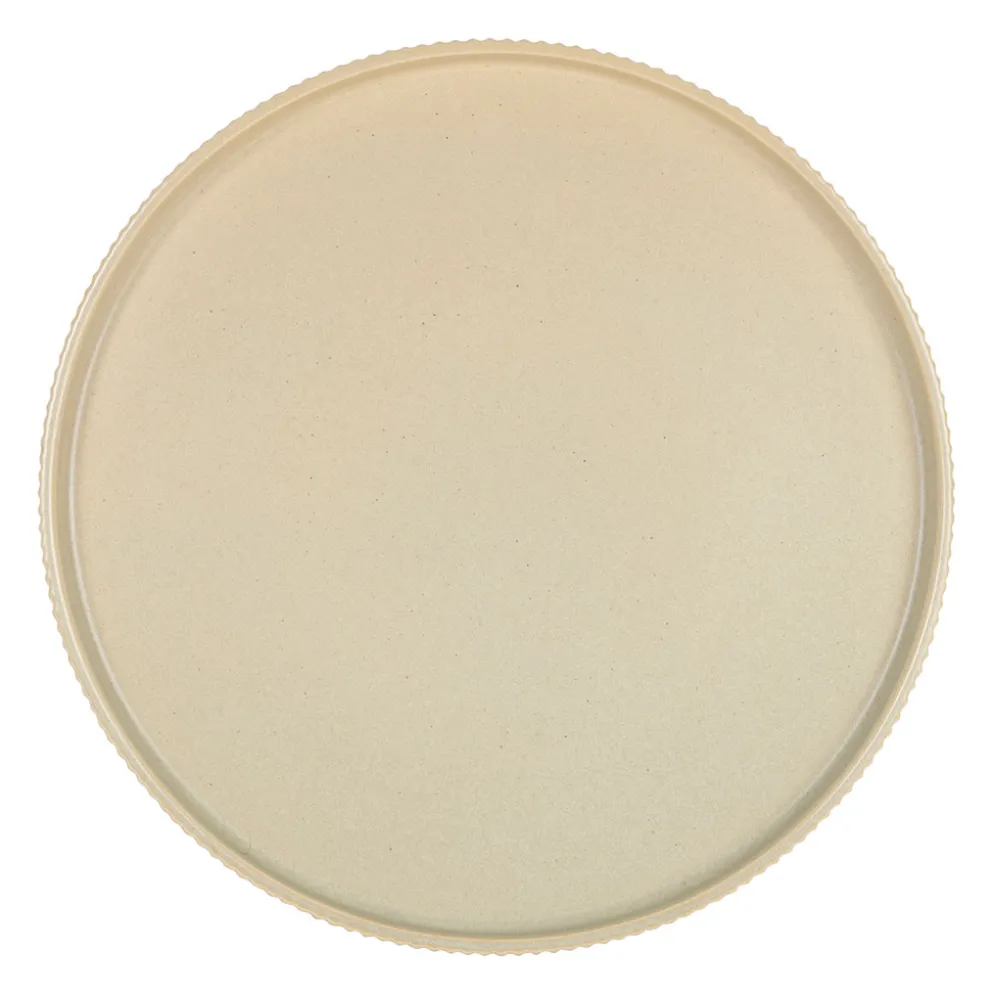 Plat rond en grès amande d33cm - Sweet Leaves