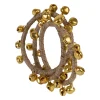 Rond de serviette en fer et jute doré - Clochette